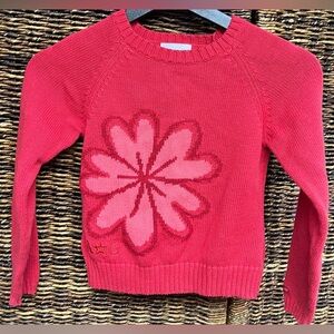 American Girl Pink Floral Sweater- Toddler, 12” pit to pit
